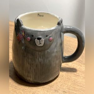 Natural Life Folk Art Mug. The Mama Bear. Adorable drinking mug with ears.